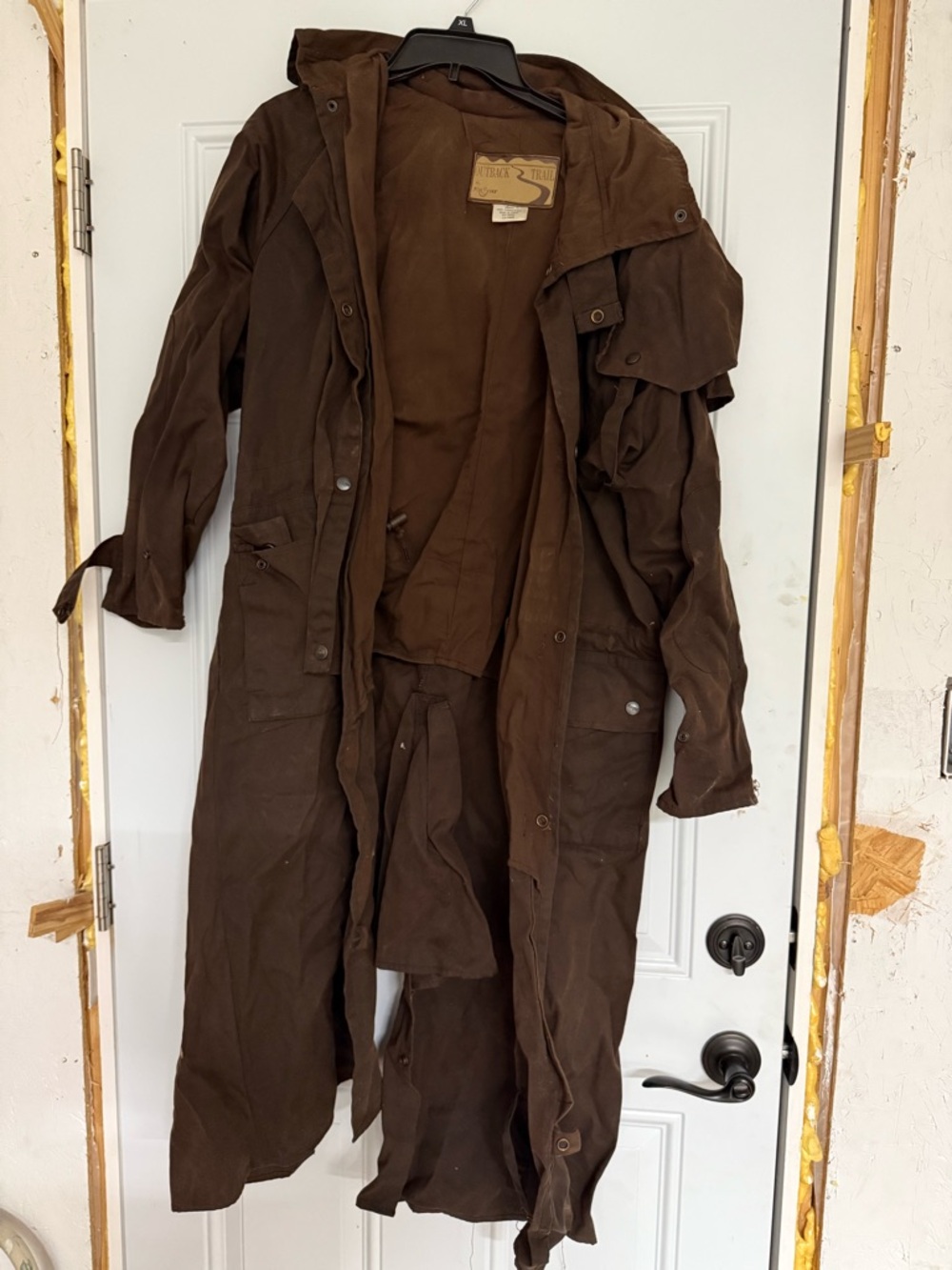 Outback Men’s low-ride Brown Duster Coat - Picture 2 of 3